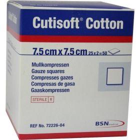 Cutisoft Cotton Kompressen 7.5x7.5cm steril günstig im Preisvergleich