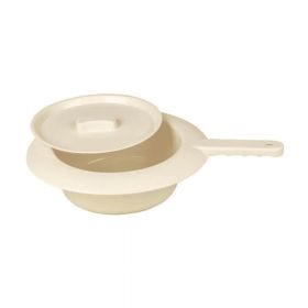 Bettpfanne Kunststoff weiß/creme m.Deckel u.Griff günstig im Preisvergleich